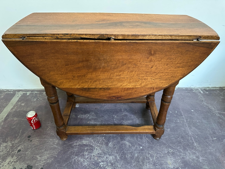 Primitive Antique Drop Leaf Table With Drawer 36W X 27H [Photo 3]