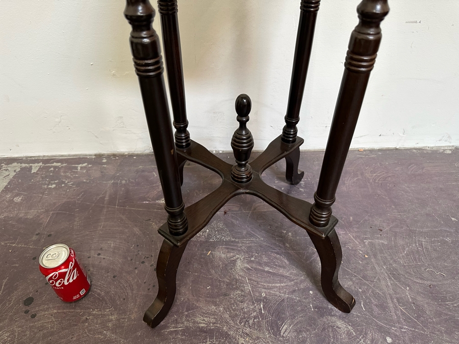 Vintage Centurion Marble Top Wooden Side Table 14W X 29H [Photo 5]