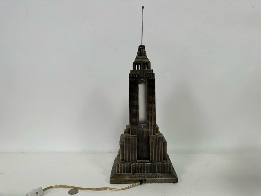 Vintage Metal Empire State Building Sculptural Light By Sarsaparilla Deco Designs 7W X 19H [Photo 13]