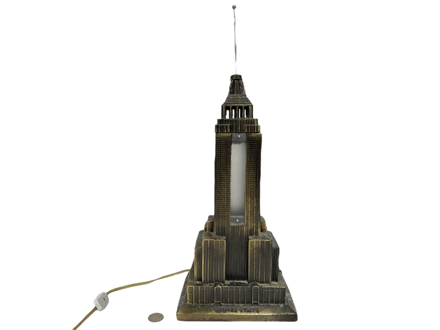 Vintage Metal Empire State Building Sculptural Light By Sarsaparilla Deco Designs 7W X 19H