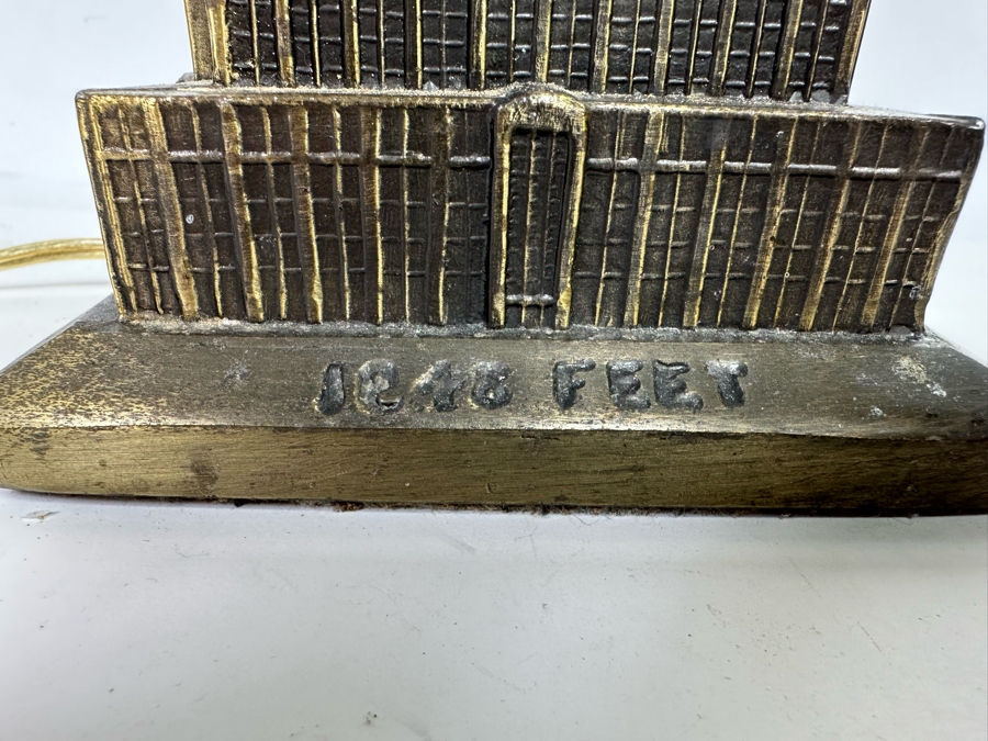 Vintage Metal Empire State Building Sculptural Light By Sarsaparilla Deco Designs 7W X 19H [Photo 8]