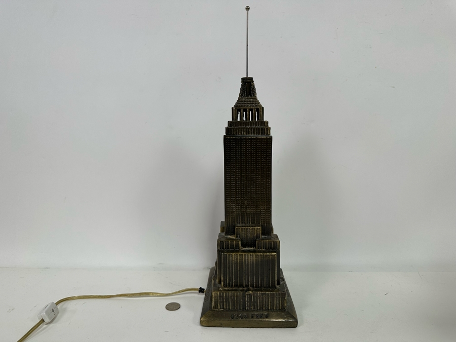 Vintage Metal Empire State Building Sculptural Light By Sarsaparilla Deco Designs 7W X 19H [Photo 9]