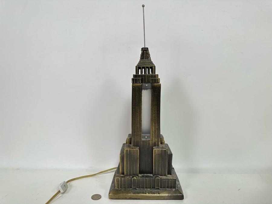 Vintage Metal Empire State Building Sculptural Light By Sarsaparilla Deco Designs 7W X 19H [Photo 4]