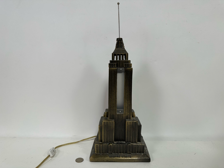 Vintage Metal Empire State Building Sculptural Light By Sarsaparilla Deco Designs 7W X 19H [Photo 3]