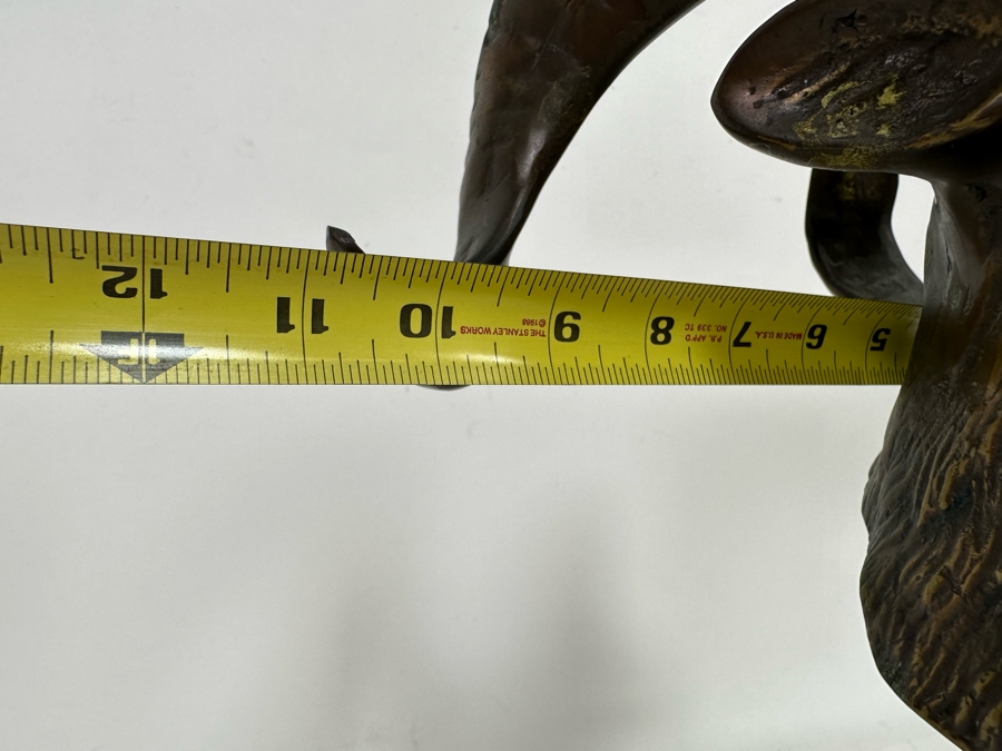 Vintage Metal Rams Head Sculpture By Toyo 11W X 15.5H [Photo 12]