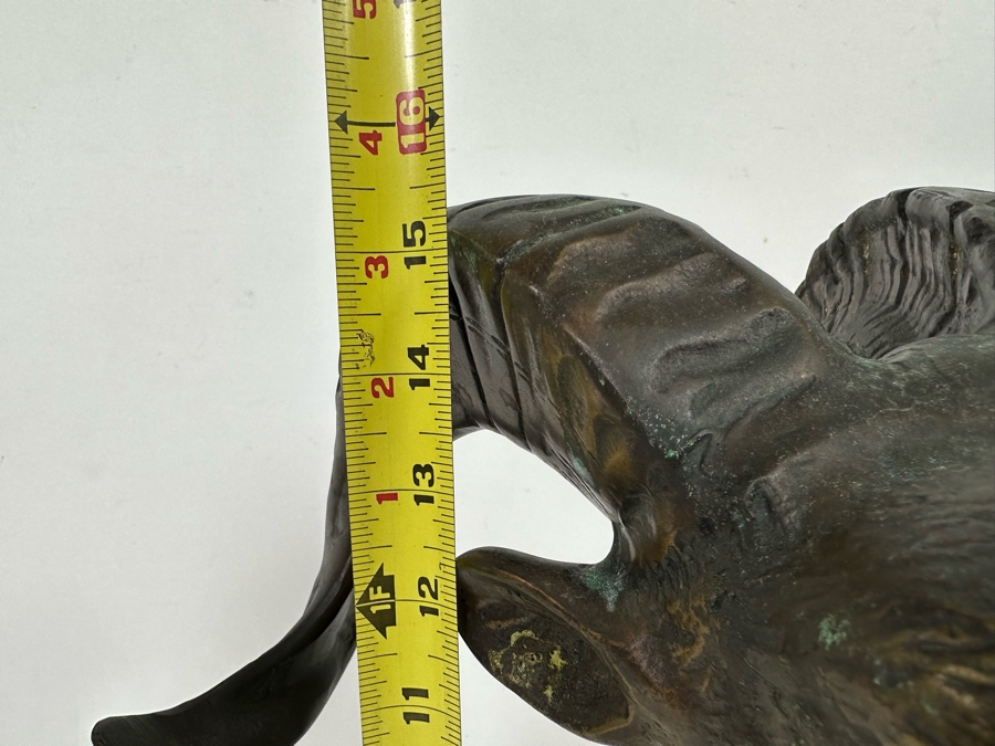 Vintage Metal Rams Head Sculpture By Toyo 11W X 15.5H [Photo 13]