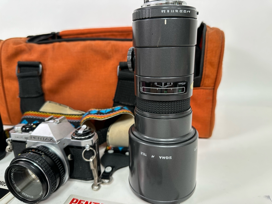 Pentax ME Super Film Camera With Three Lenses Including A Sigma Tele Lens And A Macro Lens With Camera Bag [Photo 7]
