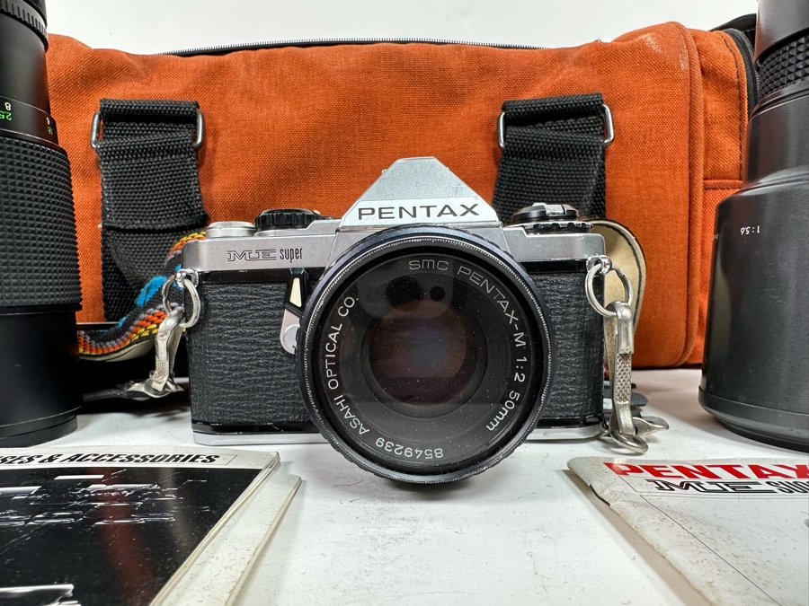 Pentax ME Super Film Camera With Three Lenses Including A Sigma Tele Lens And A Macro Lens With Camera Bag [Photo 5]