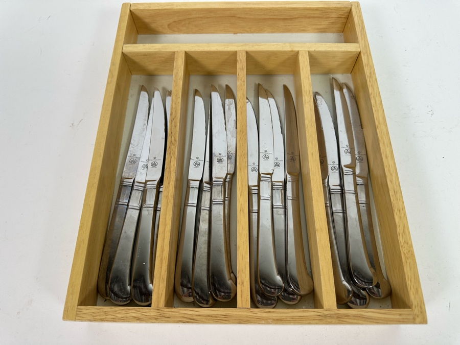 Pfaltzgraff Steak Knives Set Of 16 With Wooden Storage Tray [Photo 4]