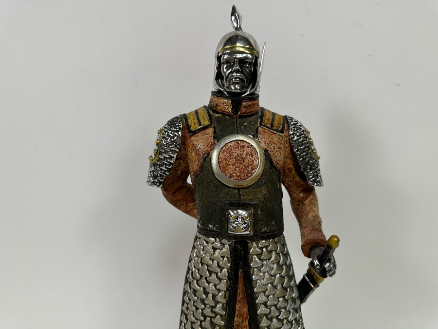 Decorative Mongol Warrior Figure Cast In Cold Resin 17H [Photo 4]