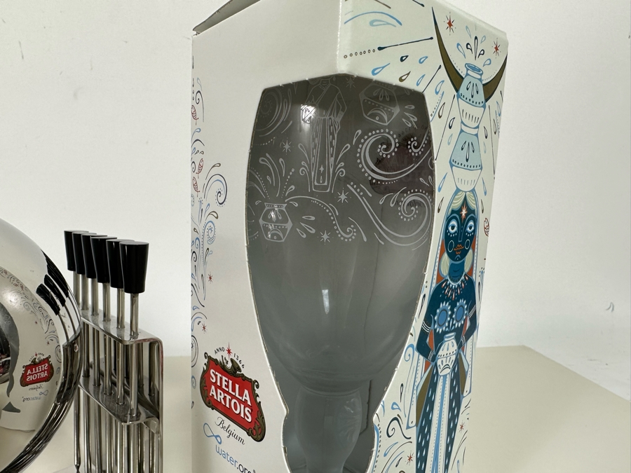 Modernist Design Barware Plus Pair Of New Stella Artois Footed Glasses [Photo 12]