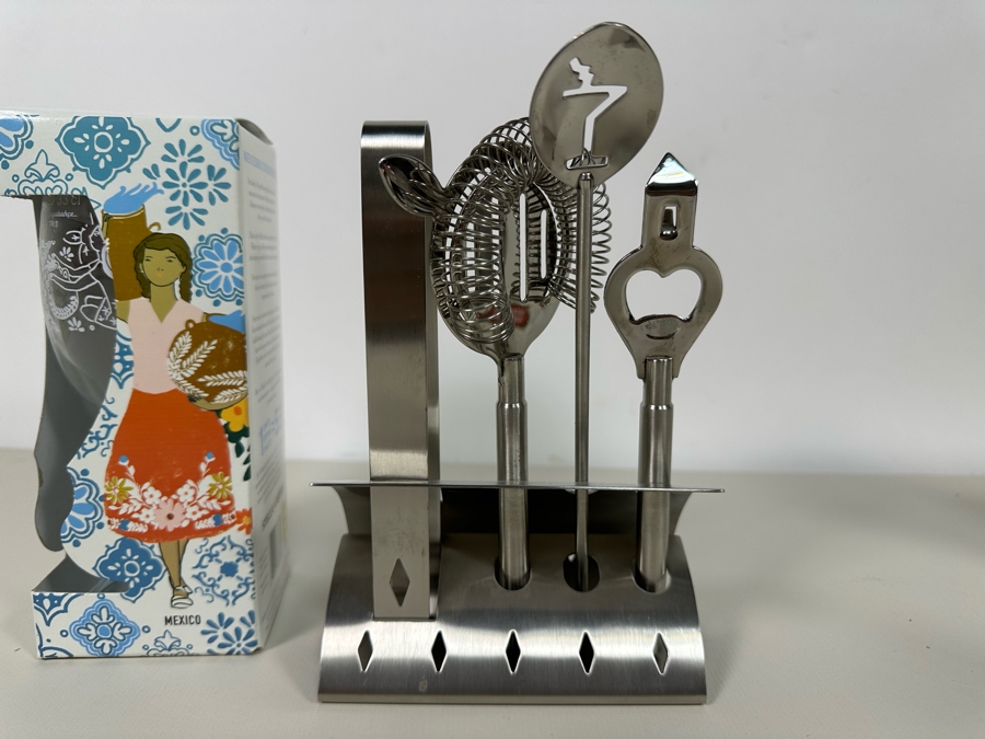 Modernist Design Barware Plus Pair Of New Stella Artois Footed Glasses [Photo 20]