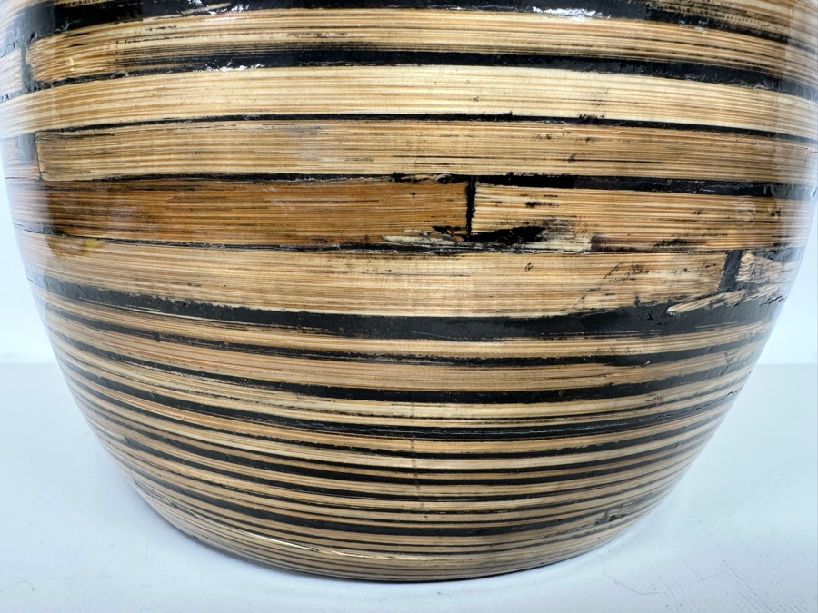 Large Inlaid Bamboo Vase 19H [Photo 4]