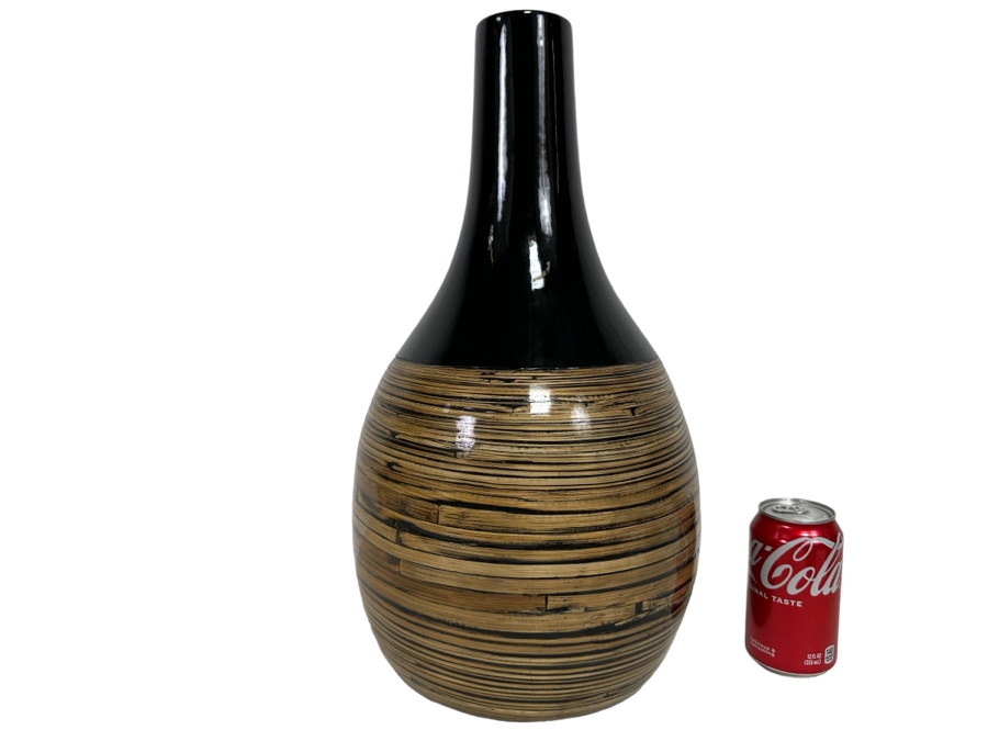 Large Inlaid Bamboo Vase 19H [Photo 1]