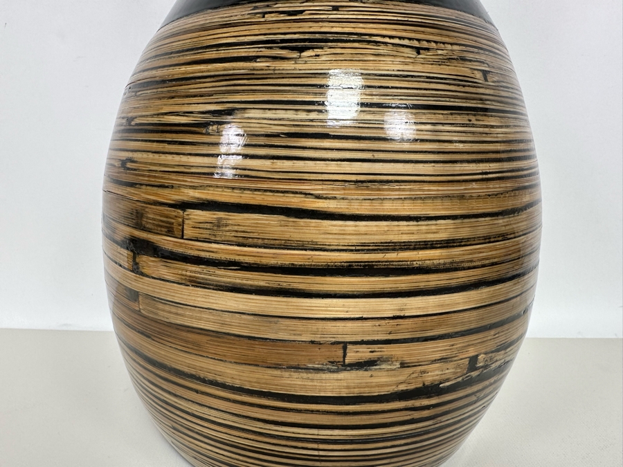 Large Inlaid Bamboo Vase 19H [Photo 5]