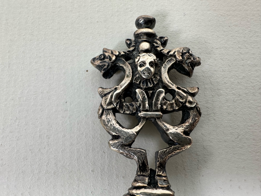 Antique Sterling Silver English Hallmarked Repousse Serving Spoon G&S Goldsmiths & Silversmiths Co Ltd 76.2g [Photo 11]