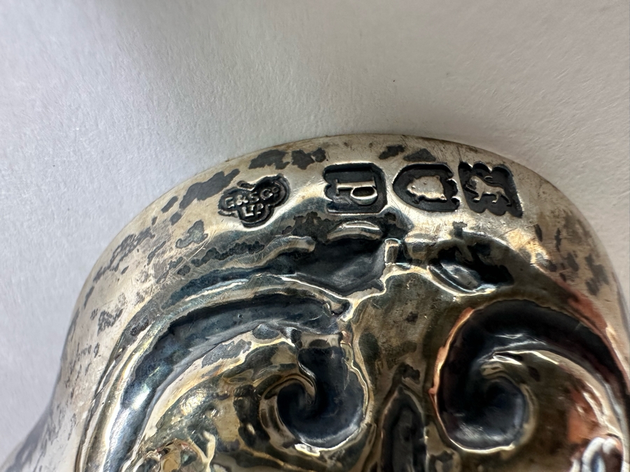 Antique Sterling Silver English Hallmarked Repousse Serving Spoon G&S Goldsmiths & Silversmiths Co Ltd 76.2g [Photo 17]