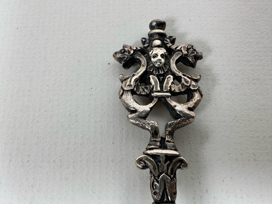 Antique Sterling Silver English Hallmarked Repousse Serving Spoon G&S Goldsmiths & Silversmiths Co Ltd 76.2g [Photo 10]