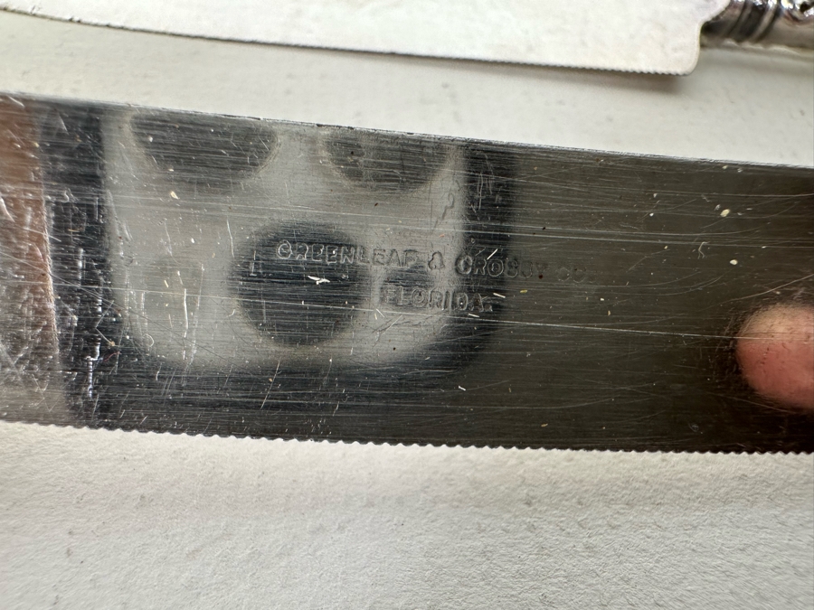 Pair Of Sterling Silver Handle Greenleaf & Crosby Co Florida Cheese Knives [Photo 7]