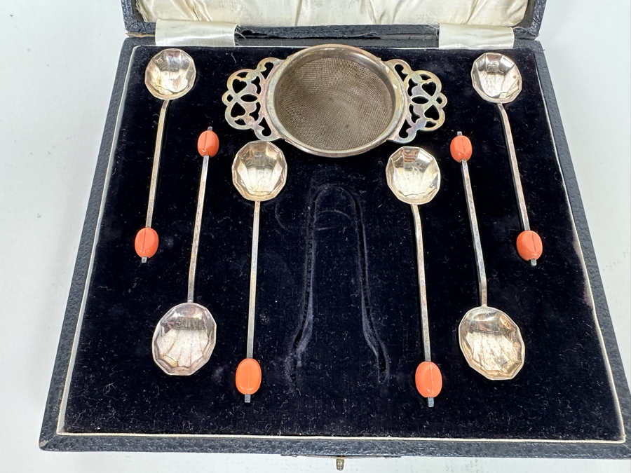 Vintage English Silverplate Tea Coffee Spoons Set With Presentation Box [Photo 2]