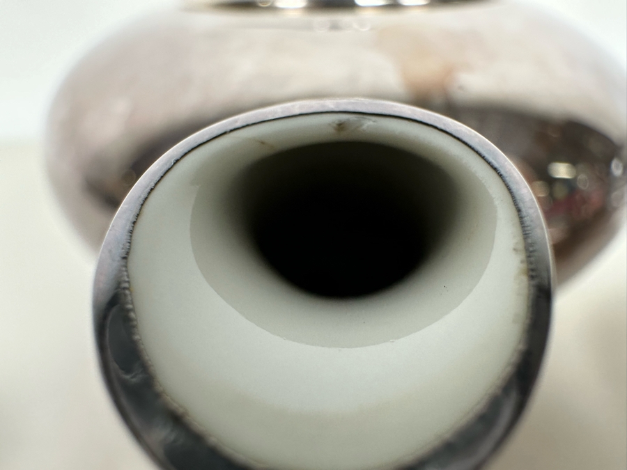 Heinrich Silverplate Over Porcelain Teapot 10W X 4.5H With Sugar And Creamer [Photo 15]