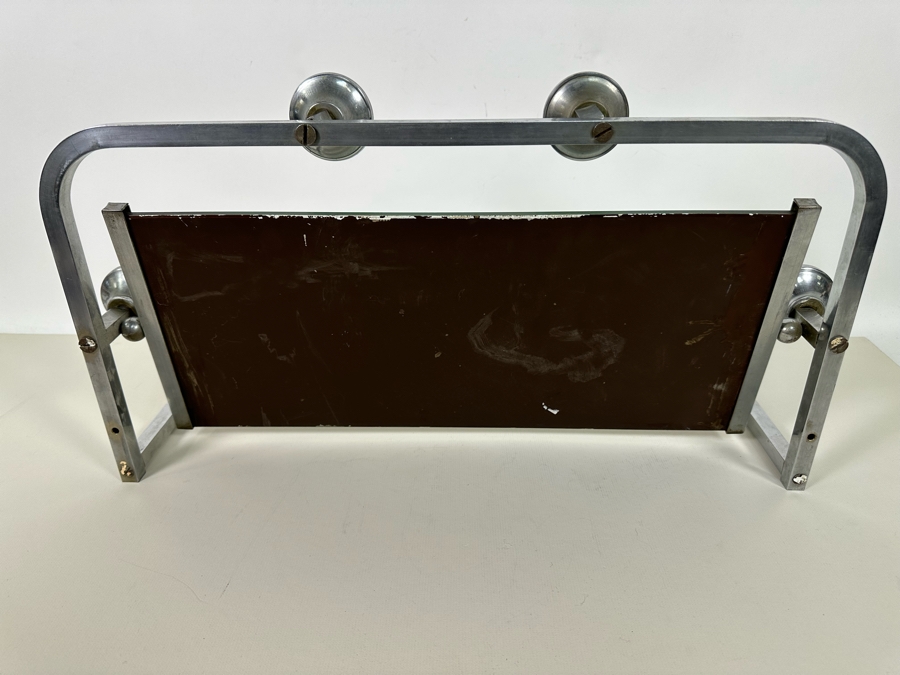 Vintage Art Deco Chrome Wall Coat Rack With Mirror 24W X 10D X 11.5H [Photo 13]