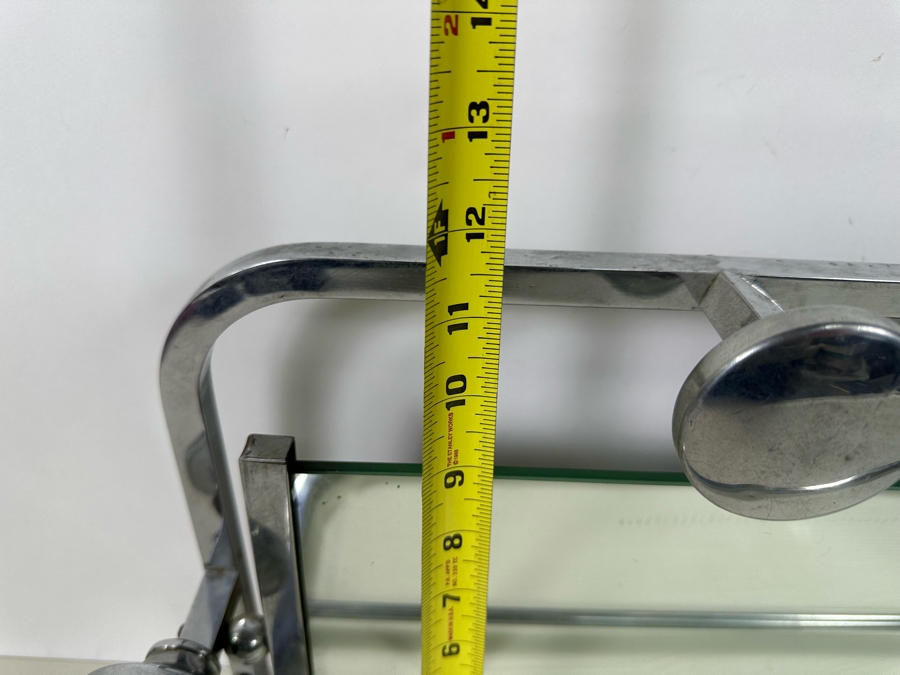 Vintage Art Deco Chrome Wall Coat Rack With Mirror 24W X 10D X 11.5H [Photo 10]