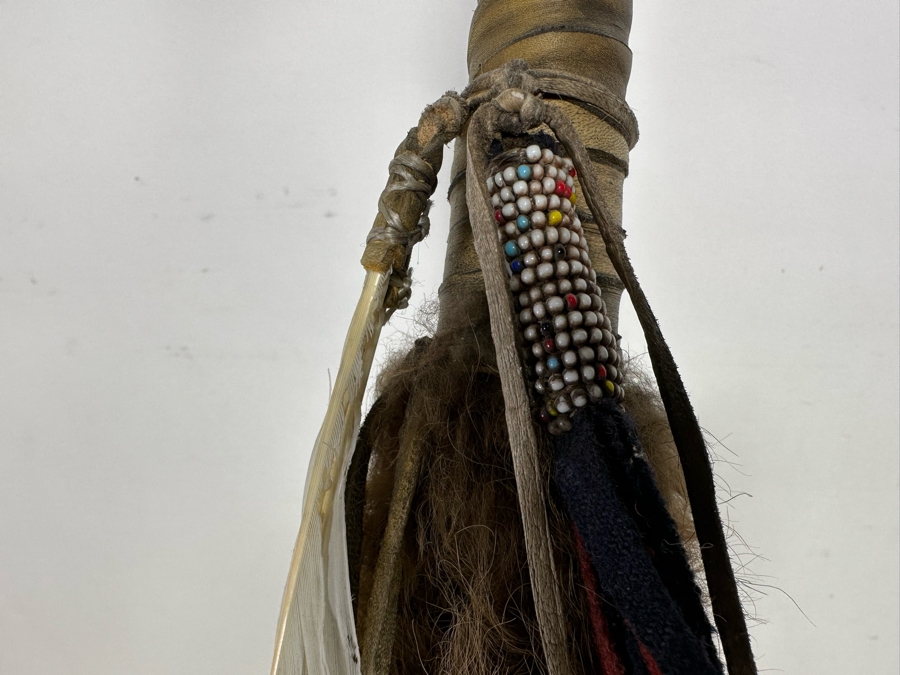 Vintage Native American Beaded Spear With Large Arrowhead 75L See Photos [Photo 9]