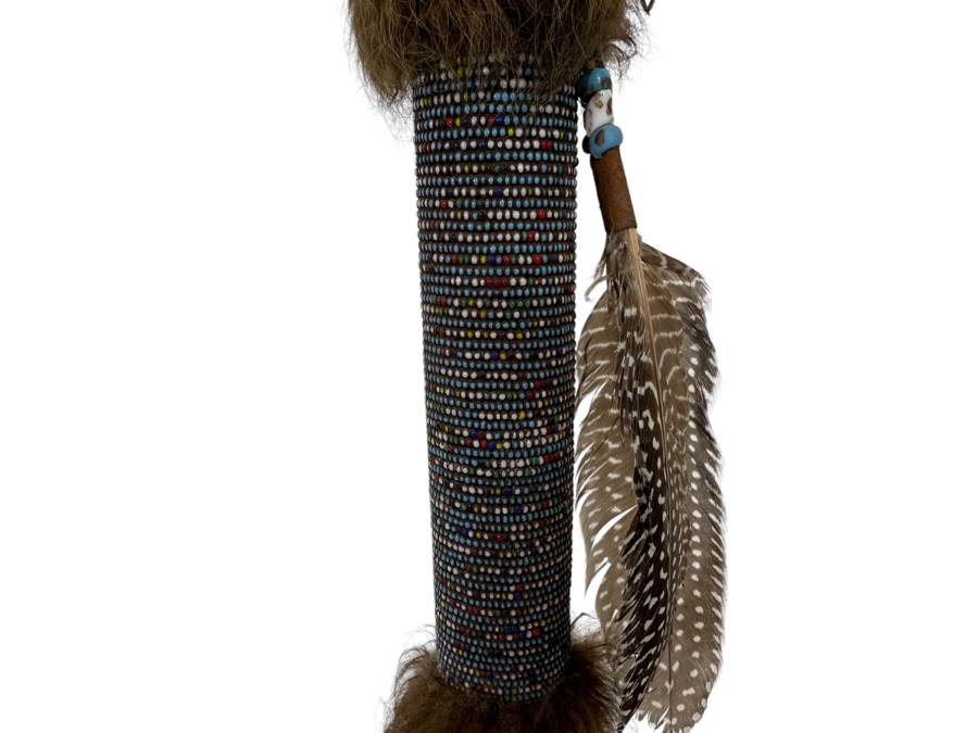 Vintage Native American Beaded Spear With Large Arrowhead 75L See Photos [Photo 3]