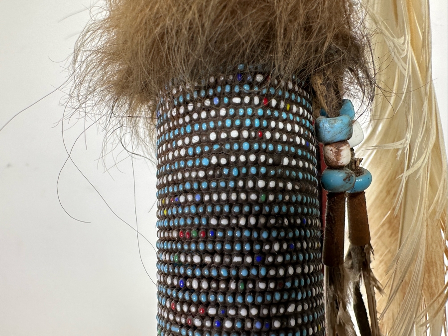 Vintage Native American Beaded Spear With Large Arrowhead 75L See Photos [Photo 8]