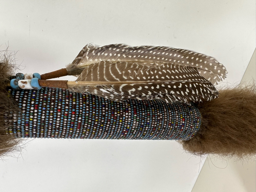 Vintage Native American Beaded Spear With Large Arrowhead 75L See Photos [Photo 7]