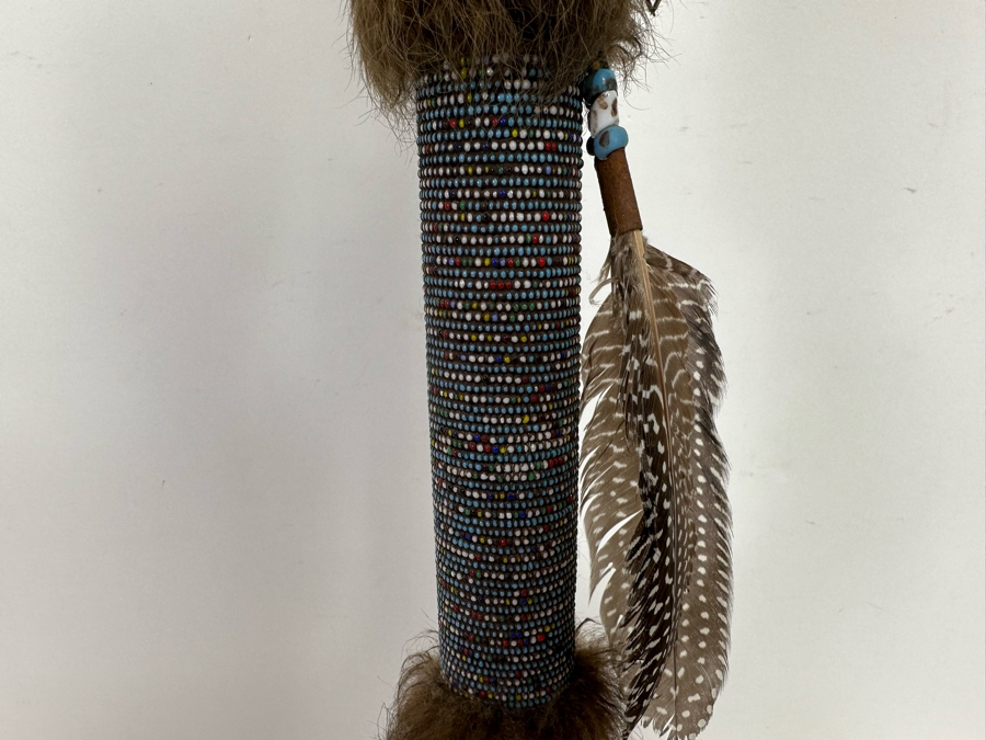 Vintage Native American Beaded Spear With Large Arrowhead 75L See Photos [Photo 6]