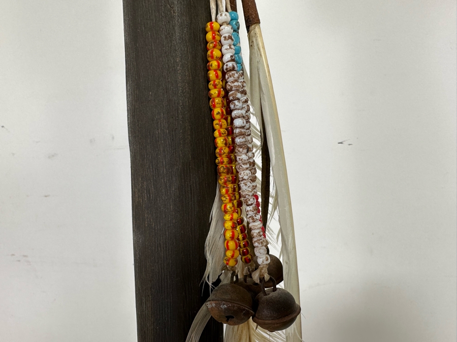 Vintage Native American Beaded Spear With Large Arrowhead 75L See Photos [Photo 5]