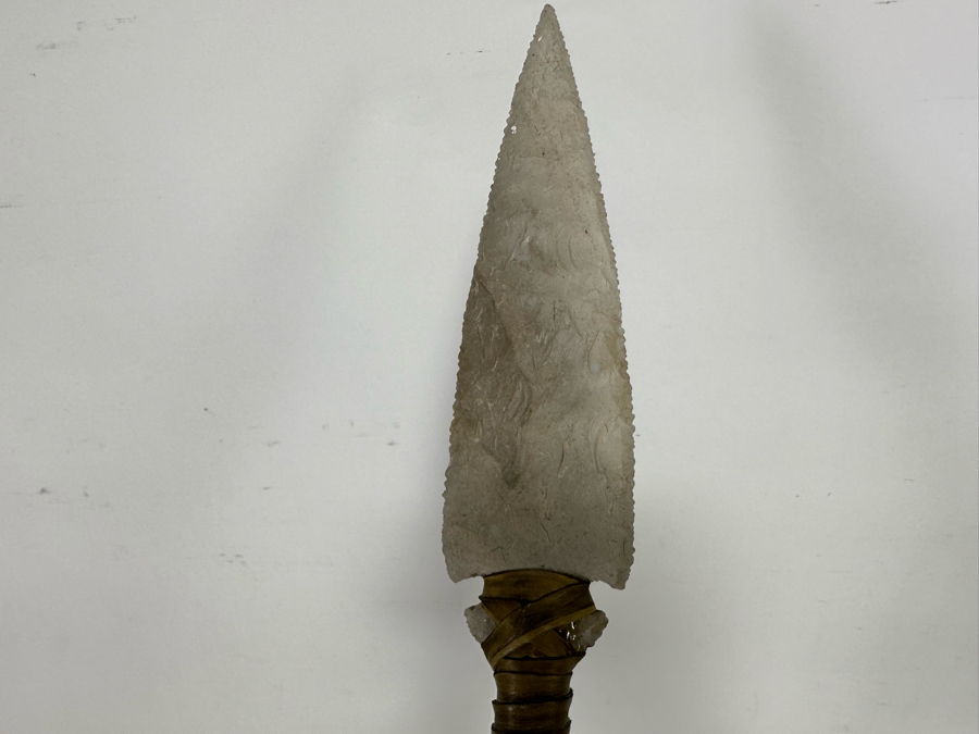 Vintage Native American Beaded Spear With Large Arrowhead 75L See Photos [Photo 11]