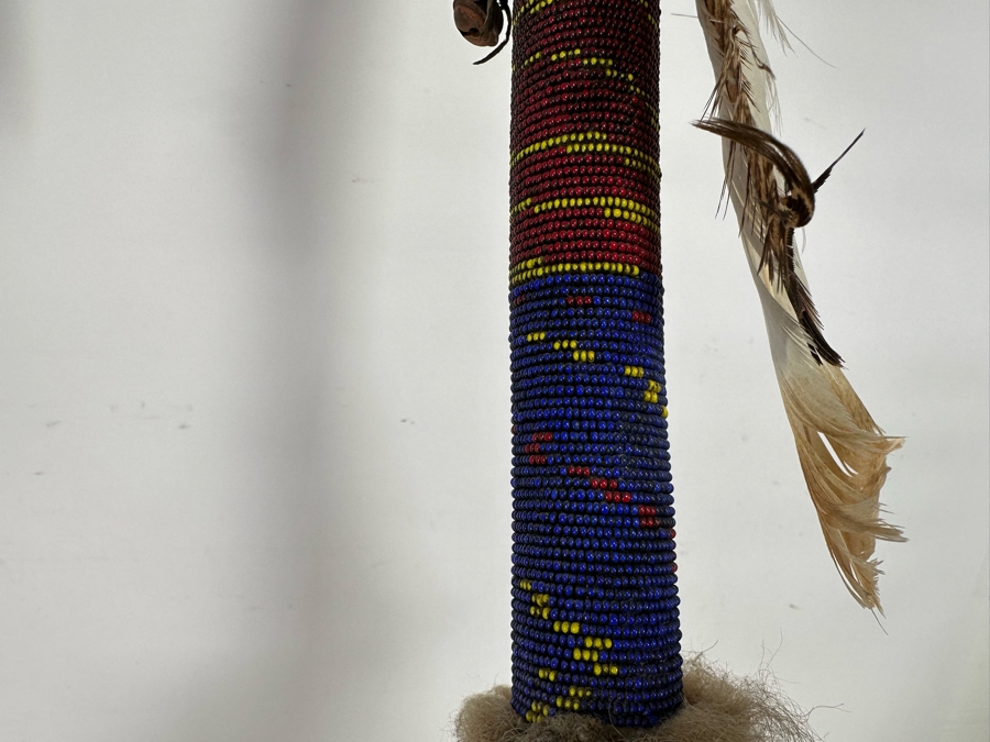 Vintage Native American Beaded Coup Stick - See Photos For Details 80'L [Photo 8]