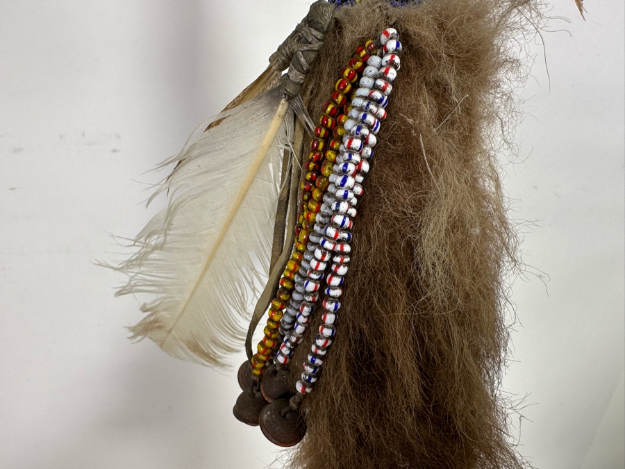 Vintage Native American Beaded Coup Stick - See Photos For Details 80'L [Photo 9]
