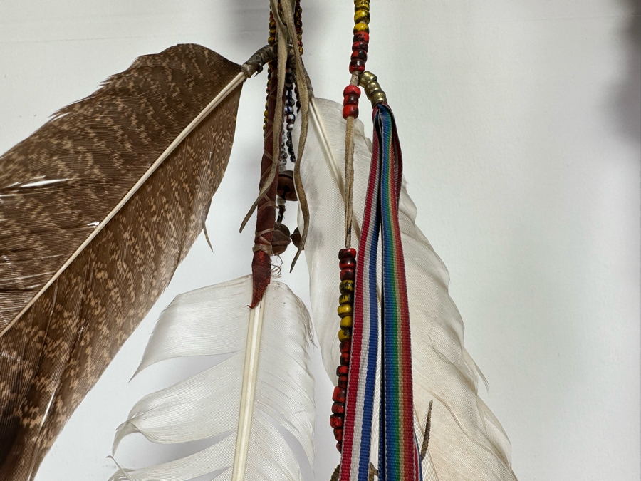 Vintage Native American Beaded Coup Stick - See Photos For Details 80'L [Photo 12]