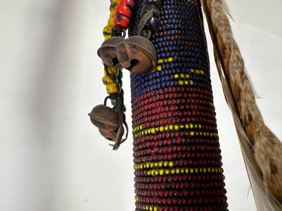 Vintage Native American Beaded Coup Stick - See Photos For Details 80'L [Photo 7]