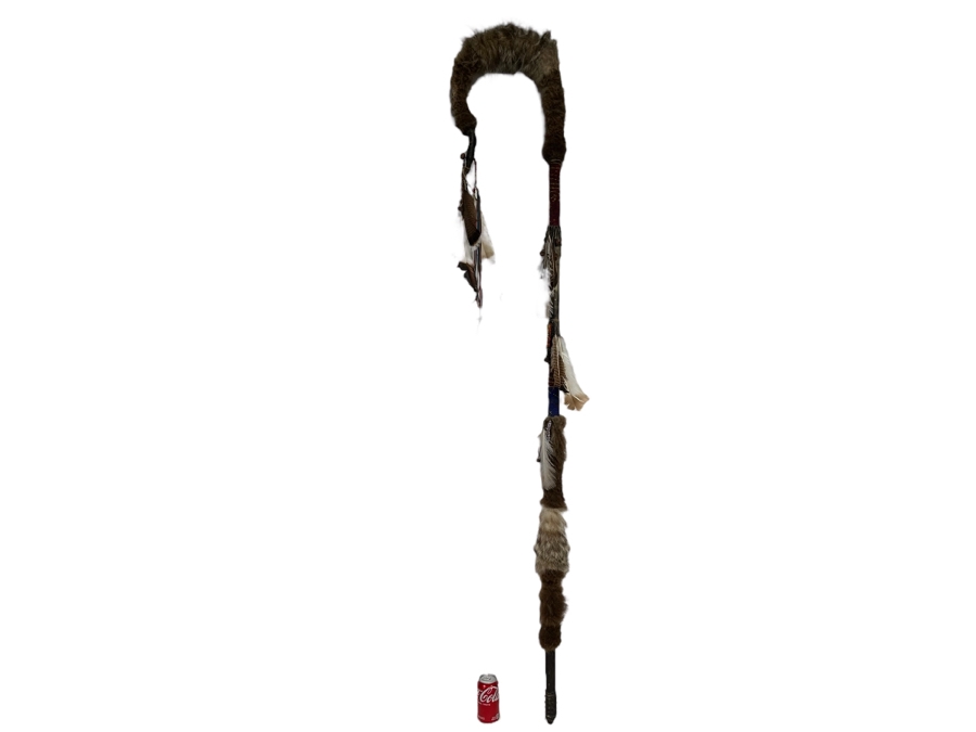 Vintage Native American Beaded Coup Stick - See Photos For Details 80'L [Photo 2]