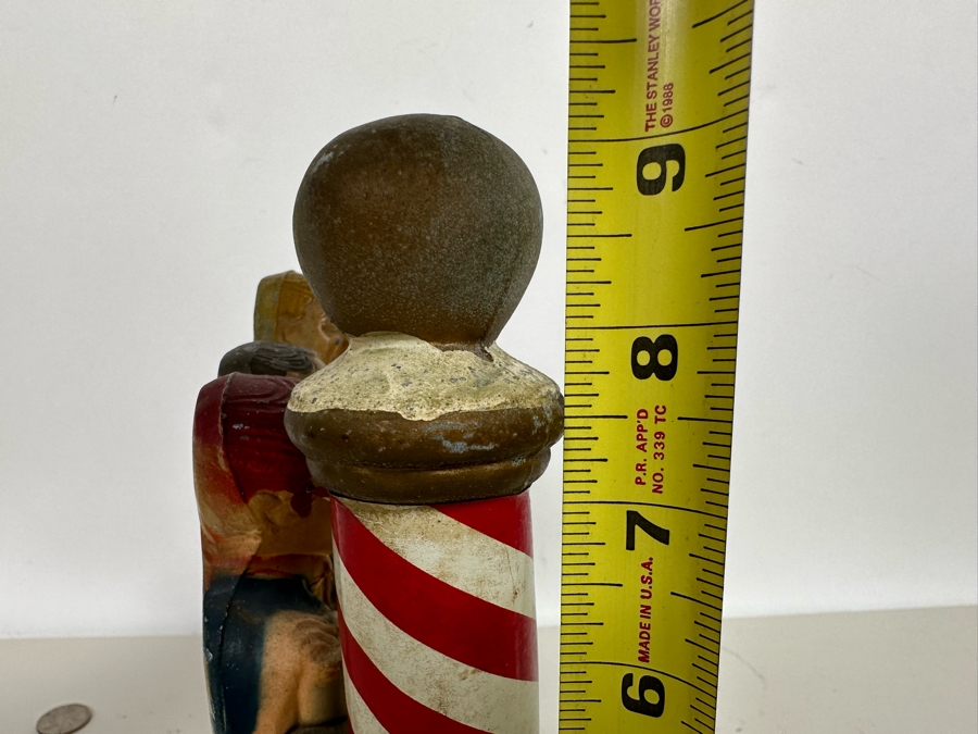 Vintage Mid-Century Pabst Blue Ribbon Beer Back Bar Barbershop Quartet Statue Right Pole Has Been Replaced With Plastic Pole 11.5W X 3.5D X 9H [Photo 13]