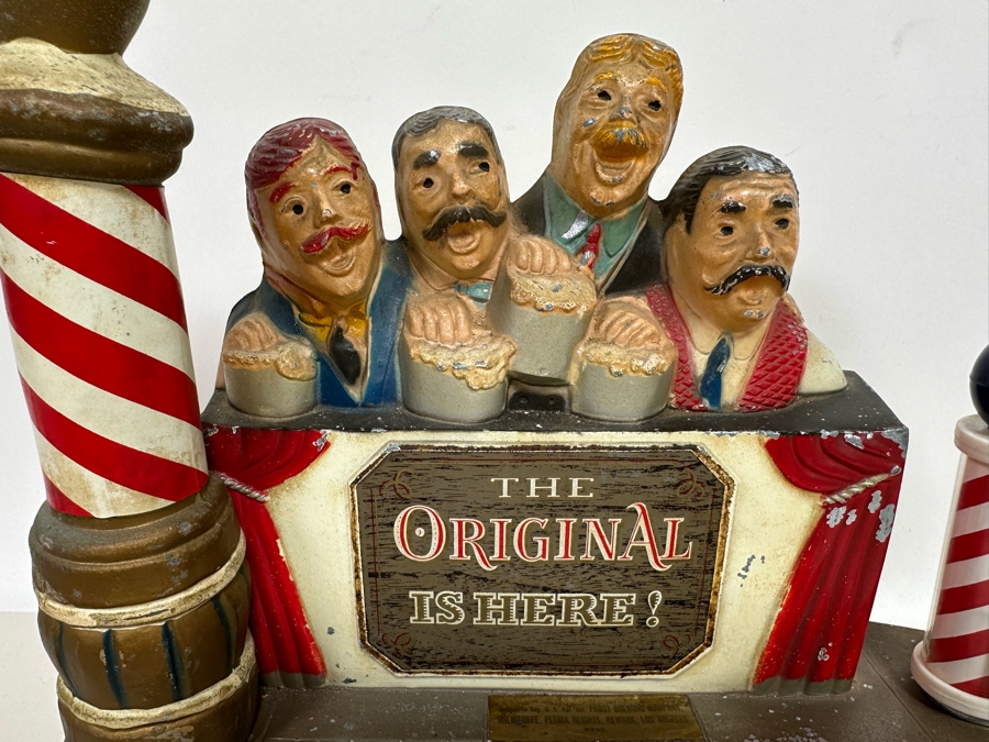 Vintage Mid-Century Pabst Blue Ribbon Beer Back Bar Barbershop Quartet Statue Right Pole Has Been Replaced With Plastic Pole 11.5W X 3.5D X 9H [Photo 4]