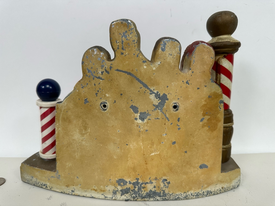Vintage Mid-Century Pabst Blue Ribbon Beer Back Bar Barbershop Quartet Statue Right Pole Has Been Replaced With Plastic Pole 11.5W X 3.5D X 9H [Photo 10]