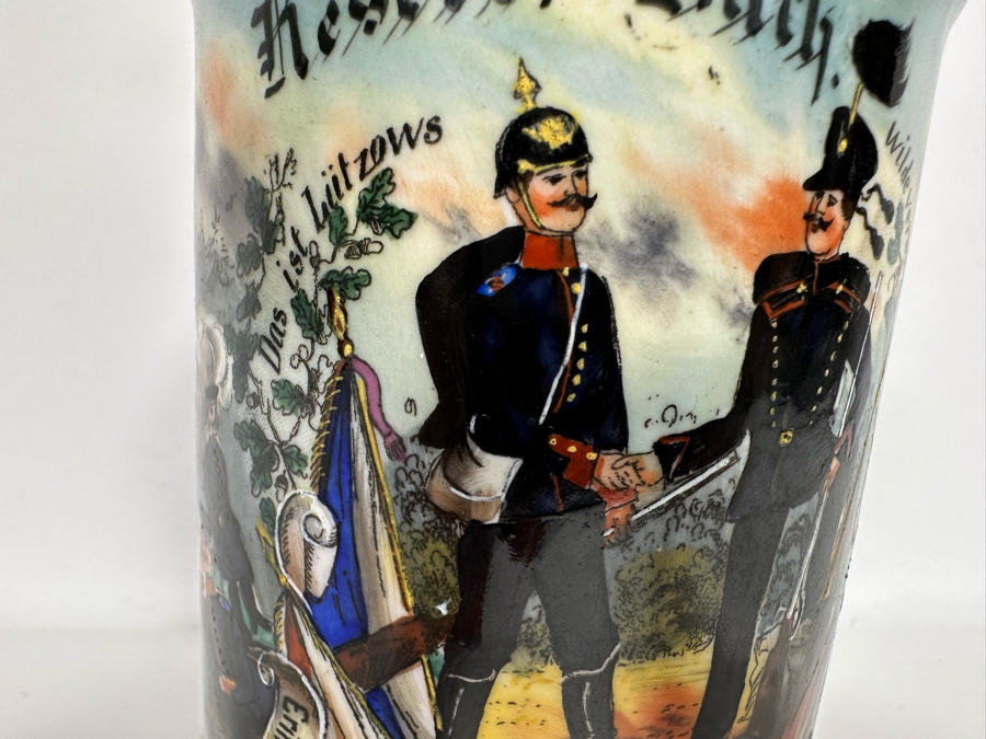 Antique 1899-1901 Regimental Beer Stein Of The Imperial German Army Infantry With Lithophane Bottom 10.5H - See Photos [Photo 19]