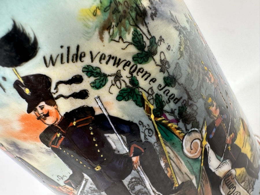 Antique 1899-1901 Regimental Beer Stein Of The Imperial German Army Infantry With Lithophane Bottom 10.5H - See Photos [Photo 24]