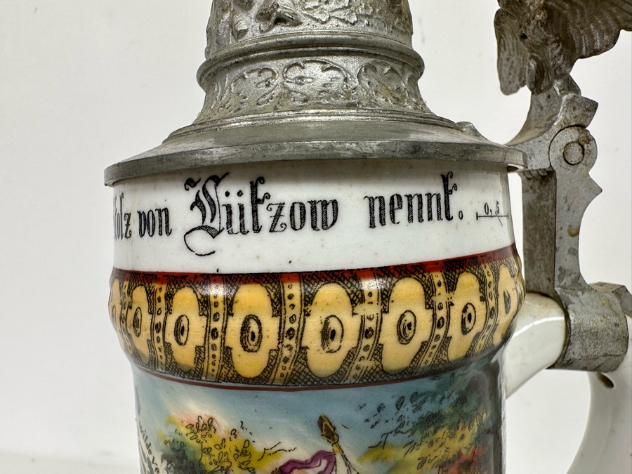 Antique 1899-1901 Regimental Beer Stein Of The Imperial German Army Infantry With Lithophane Bottom 10.5H - See Photos [Photo 26]