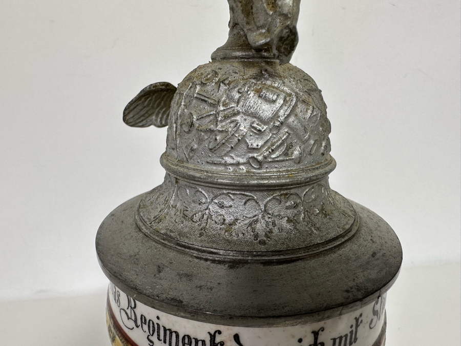 Antique 1899-1901 Regimental Beer Stein Of The Imperial German Army Infantry With Lithophane Bottom 10.5H - See Photos [Photo 33]