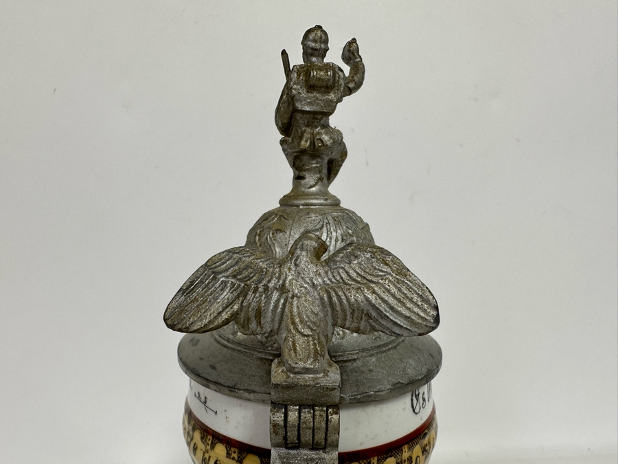 Antique 1899-1901 Regimental Beer Stein Of The Imperial German Army Infantry With Lithophane Bottom 10.5H - See Photos [Photo 35]