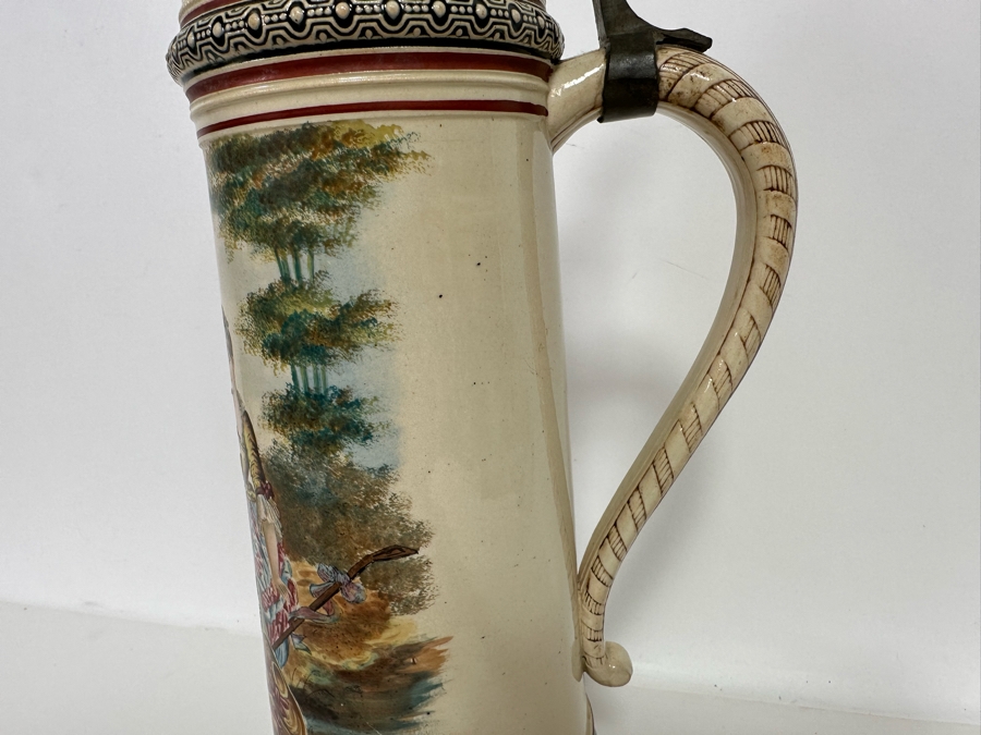 Impressive Tall Hand Painted Antique 1815 Royal Bavarian Beer Stein Nurnberg 16H [Photo 18]