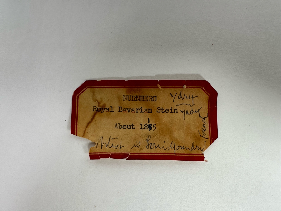 Impressive Tall Hand Painted Antique 1815 Royal Bavarian Beer Stein Nurnberg 16H [Photo 30]