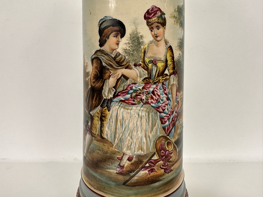 Impressive Tall Hand Painted Antique 1815 Royal Bavarian Beer Stein Nurnberg 16H [Photo 7]